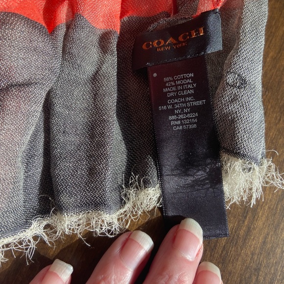 Coach pink multicolored scarf. - Picture 2 of 3